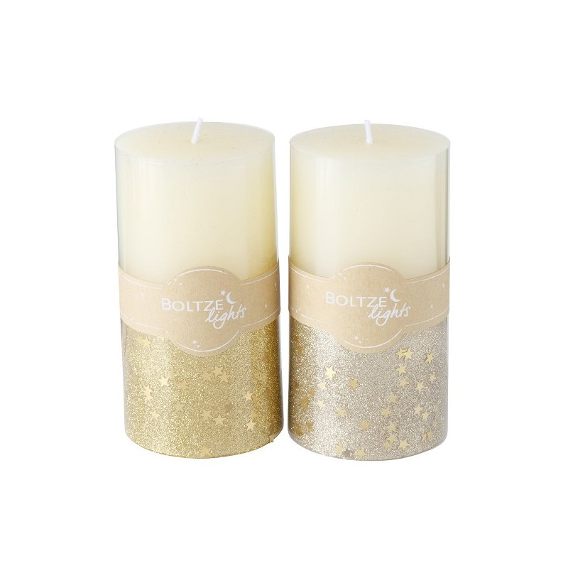 Boltze Home Bougie pilier Praga Ø7xH13cm mélange de couleurs