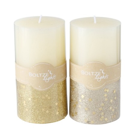 Boltze Home Bougie pilier Praga Ø7xH13cm mélange de couleurs