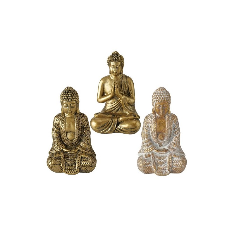 Boltze Home figurine Javen Bouddha polyrésine H10cm doré