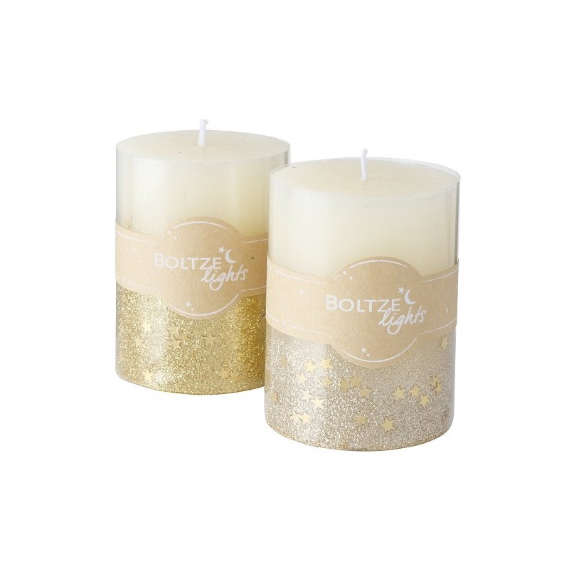 Boltze Home Bougie Pilier Praga Ø7xH9cm mélange de couleurs