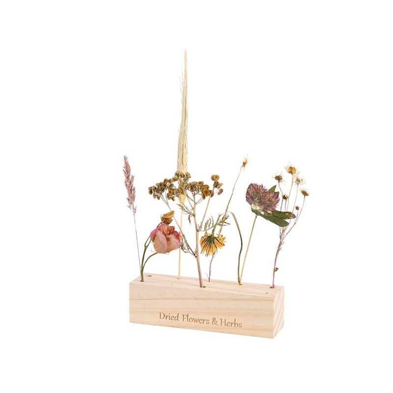 Esschert Design Bloemen en kruiden standaard hout 15x4x4cm  ( exclusief bloemen )