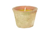 Esschert Design Bougie à la citronnelle dans un pot en terre cuite patinée Ø8,8x6,5cm