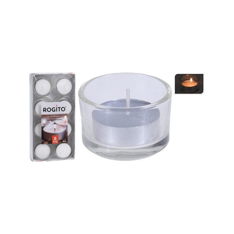 Set de photophores en verre 8 pièces