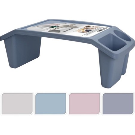 Table de lit en plastique avec compartiments de rangement 60x30x21cm