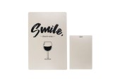 Panneau texte en métal Sourire, il y a du vin 20x30cm métal