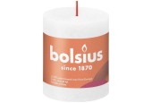 Bolsius Shine Collection Bougie bloc rustique 80/68 Blanc nuageux- Blanc nuageux