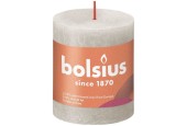 Bolsius Shine Collection Bougie bloc rustique 80/68 Sandy Grey - Gris sable