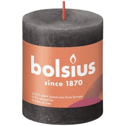 Bolsius Bougie bloc rustique 80/68 Gris orageux-Gris tempête