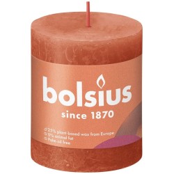 Bolsius  Shine Collection Rustiek stompkaars 80/68 Earthy Orange- Aards Oranje