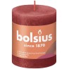 Bolsius Shine Collection Bougie bloc rustique 80/68 Rouge délicat - Rouge délicat