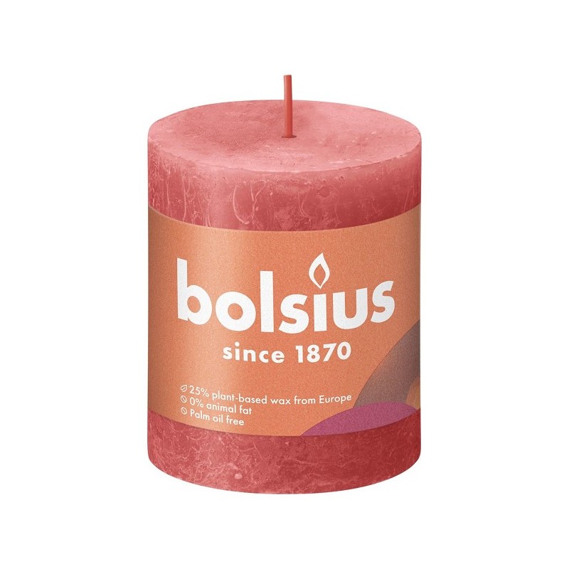 Bolsius Shine Collection Rustiek stompkaars 80/68 Blossom Pink -Bloesem Roze