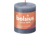 Bolsius Shine Collection Bougie bloc rustique 80/68 Bleu crépuscule- Bleu crépuscule