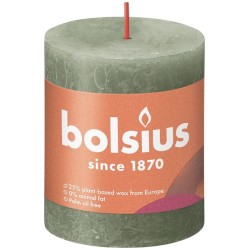 Bougie bloc rustique Bolsius 80/68 Olive fraîche - Olive fraîche