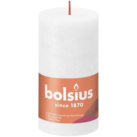 Bolsius Shine Collection Rustiek stompkaars 130/68 Cloudy White- Wolkenwit