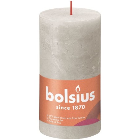 Bolsius Shine Collection Bougie bloc rustique 130/68 Sandy Grey - Gris sable