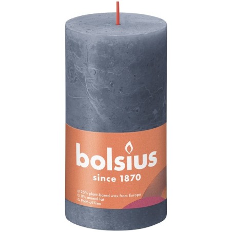 Bolsius Shine Collection Rustiek stompkaars 130/68 Shine Twilight Blue- Schemerblauw