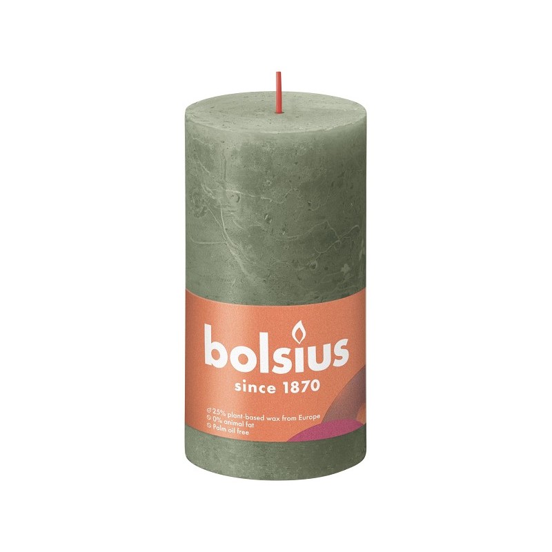 Bougie bloc rustique Bolsius 130/68 Olive fraîche - Olive fraîche