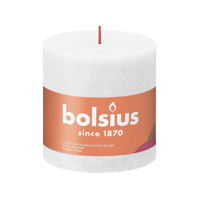 Bolsius Shine Collection Rustiek stompkaars 100/100 Cloudy White- Wolkenwit
