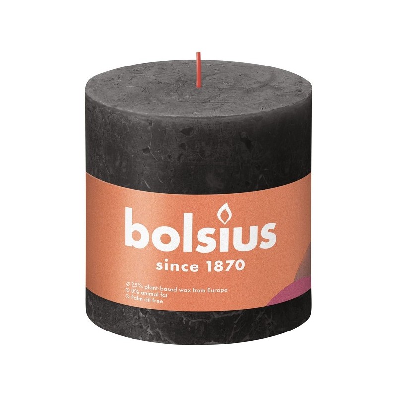 Bolsius Rustiek stompkaars 100/100 Stormy Grey- Stormgrijs