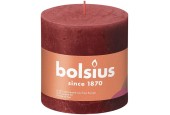 Bolsius Shine Collection Bougie bloc rustique 100/100 Rouge délicat-Rouge délicat