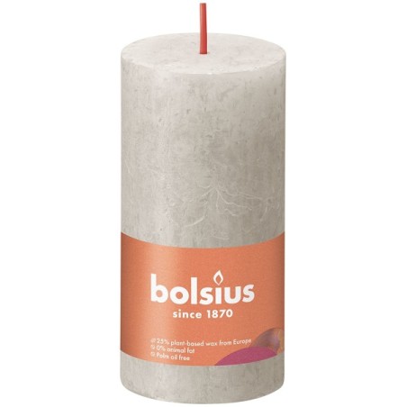 Bolsius Shine Collection  Rustiek stompkaars 100/50 Sandy Grey - Zandgrijs