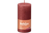 Bolsius Shine Collection Bougie bloc rustique 100/50 Rouge délicat-Rouge délicat