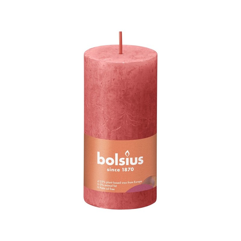 Bolsius Shine Collection  Rustiek stompkaars 100/50 Blossom Pink -Bloesem Roze