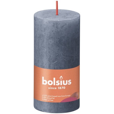 Bolsius Shine Collection Rustiek stompkaars 100/50 Twilight Blue- Schemerblauw