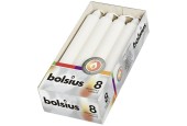 Bougie dîner Bolsius 180/21mm boîte a 8 Blanc