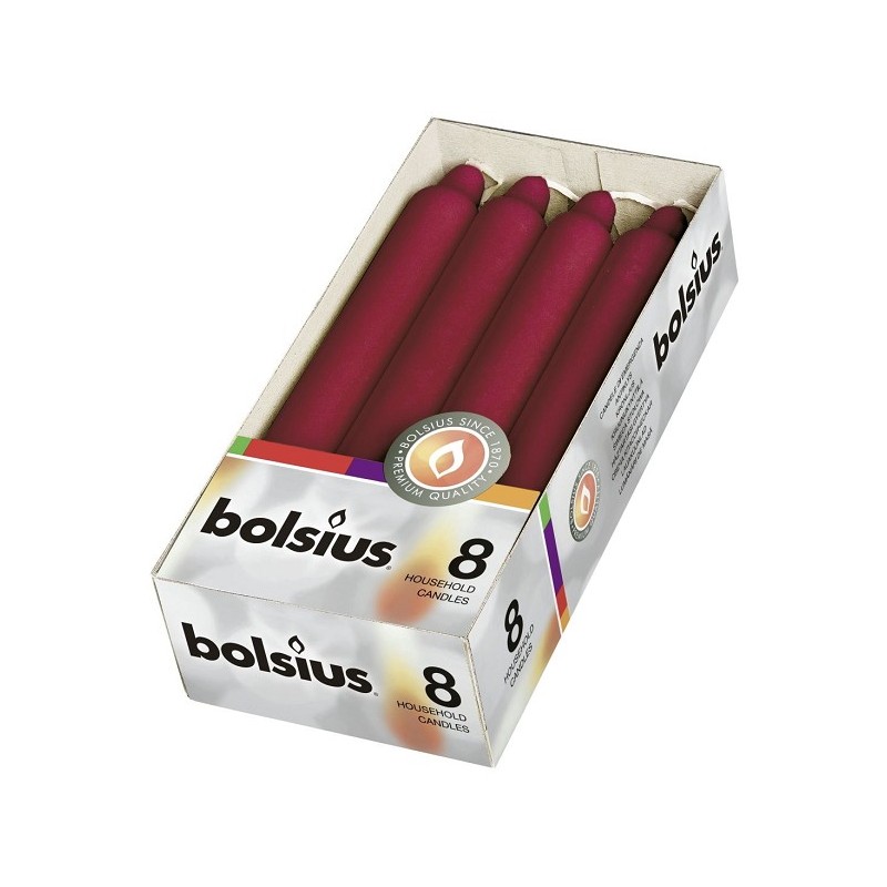 Bolsius Dinerkaars 180/21mm doos a 8 WIJ