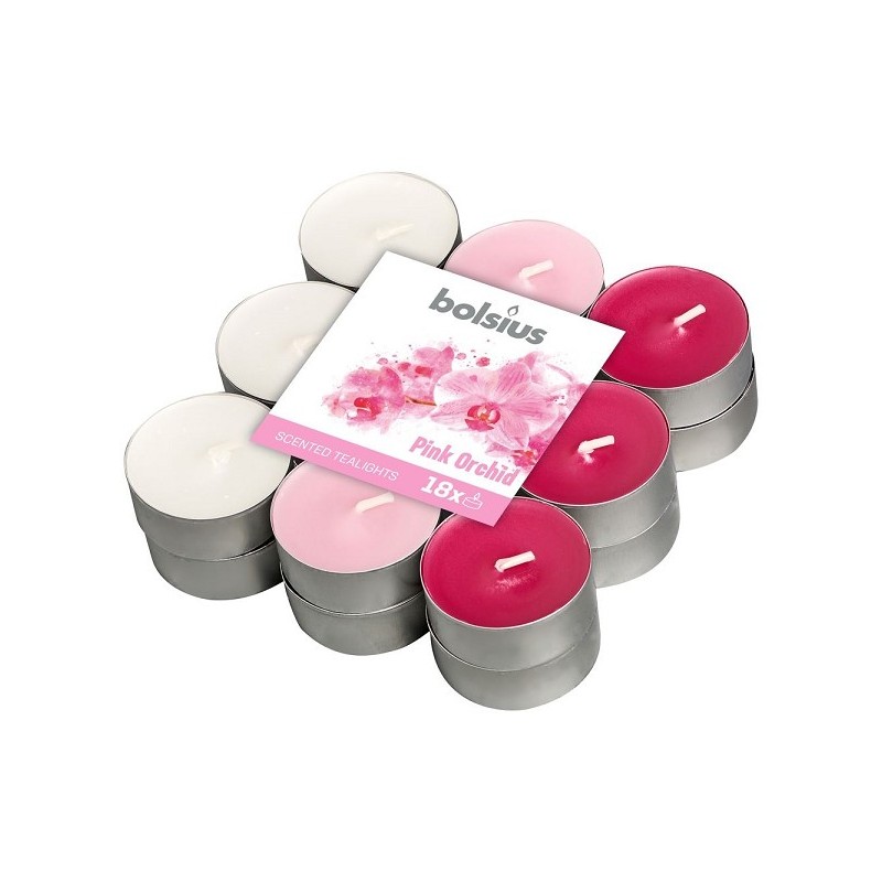 Bolsius Bougie chauffe-plat parfumée 4h 18 pièces Orchidée rose