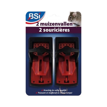 Pièges à souris en plastique BSI 2 pièces sur carte