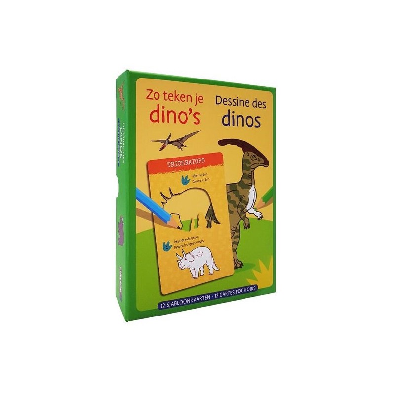 Deltas Voici comment dessiner des dinosaures - 12 cartes modèles