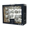 Kerstballenset van glas zilver box a 42 stuks