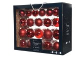 Set de boules de Noël en verre Noël rouge boîte de 42 pièces