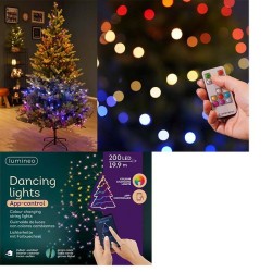 Éclairage Lumineo avec 200 LED contrôlables via Bluetooth App-lumières dansantes 1990cm multicolore toutes les couleurs de l'arc