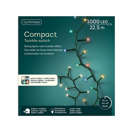 Les lampes compactes Lumineo LED scintillent 1000L 2250cm changement de couleur. Effet scintillant à 8 fonctions et minuterie de