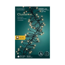 Lumineo LED cluster verlichting 3000L 27m met dimmer en timer, Klassiek wit
