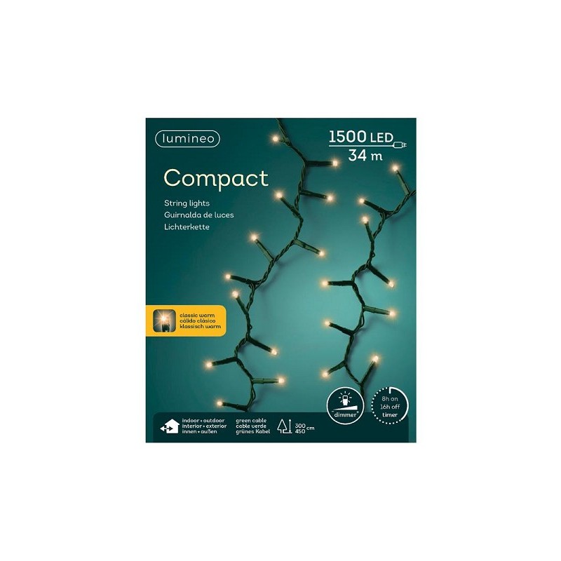 Luminaires compacts Lumineo LED fixes 1500L 34m avec minuterie 8 heures