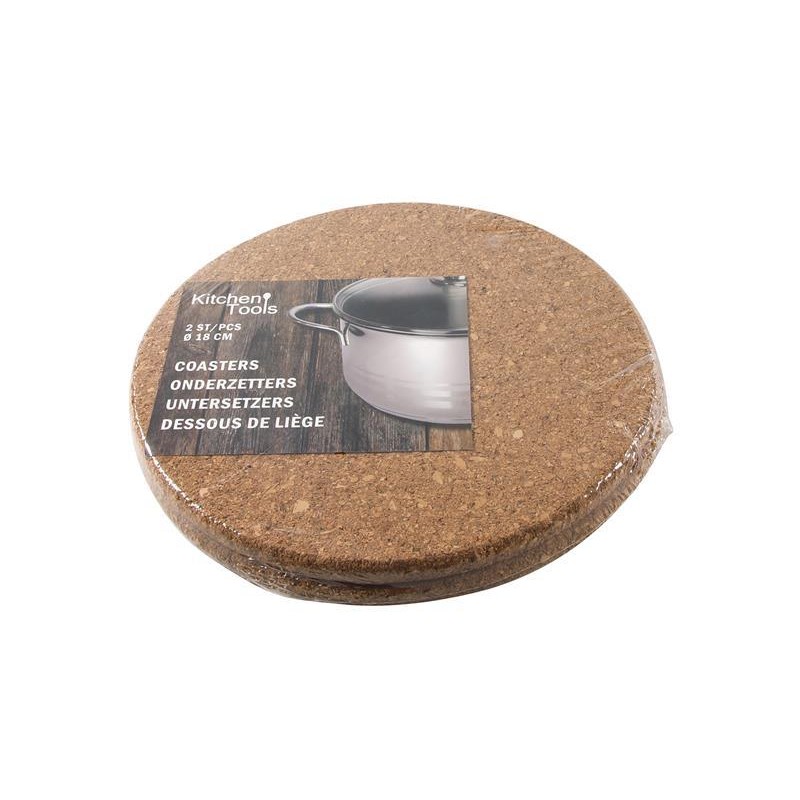 Sous-verres en liège set de 2 pièces Ø18cm