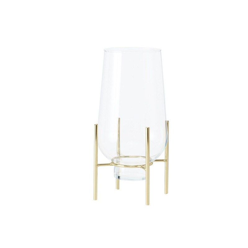 Vaas Taro op voet metaal/glas Ø16xH32cm