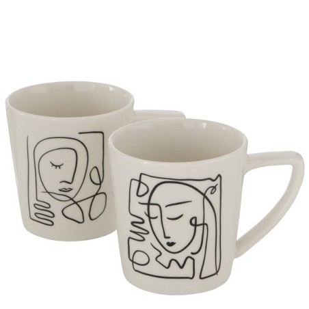 Mok Pica 300ml Zwart/wit Ø9xH9cm