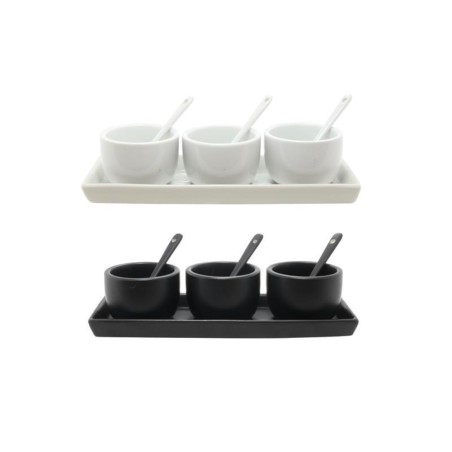 Sauzenset 7-delig Aardewerk Mat Zwart Of Wit
