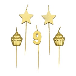Paperdreams Bougies pour gâteaux de fête - 9 ans
