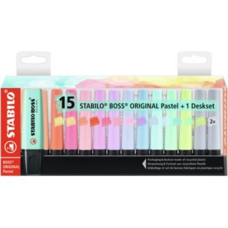 Stabilo Boss Pastel markeerstiften deskset 15 stuks
