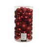 Decoris Mélange de boules de Noël incassables en plastique, tube de 100 pièces, rouge de Noël