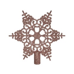 Decoris Piek flocon de neige en plastique 20,5x19cm rose poudré