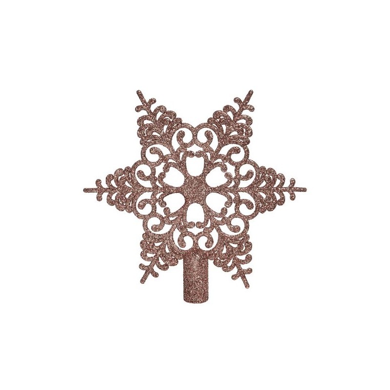Decoris Piek flocon de neige en plastique 20,5x19cm rose poudré