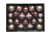 Ensemble de boules de Noël en verre Decoris, couleurs et formes assorties, lot de 20 pièces