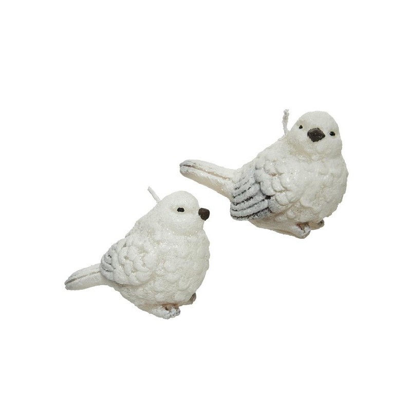 Decoris Bougie figure oiseau cire blanc 11,4x7x8,4cm